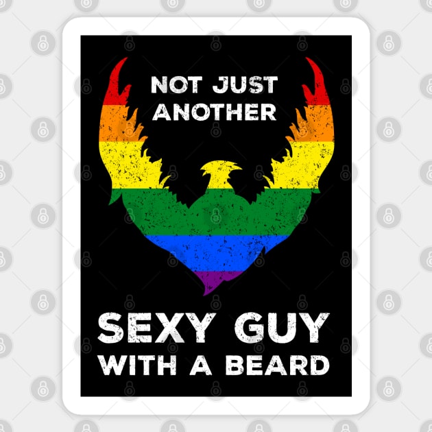 Not Just Another Sexy Guy with a Beard Rainbow Flag Funny Gay Pride Sticker by creative
